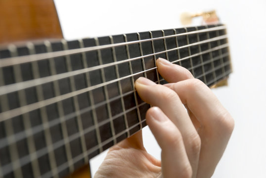 Guitar player's left hand