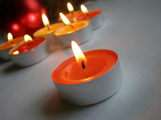 Christmas ornament with romantic candle light decoration