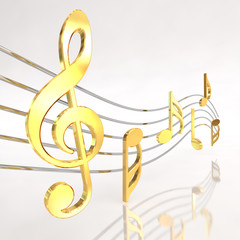 gold musical notes