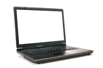 Single modern laptop isolated