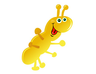 Yellow Cartoon Caterpillar