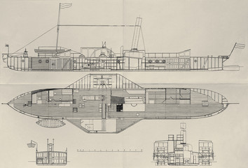 plan of an old paddle steamer