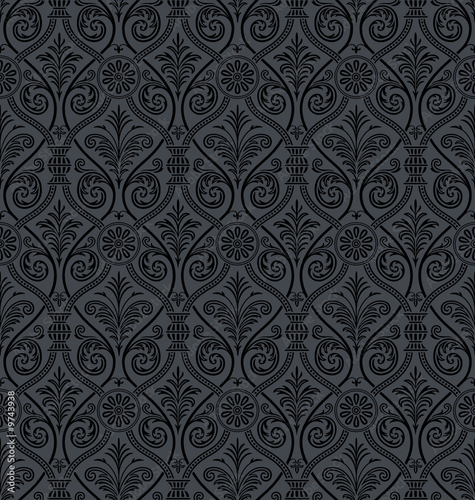 Wall mural seamless gothic damask wallpaper