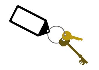 door keys with blank key tag