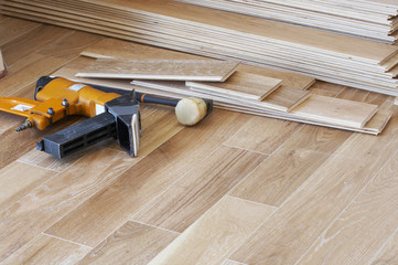 a picture of wood flooring and tools - 9746932