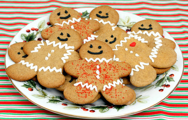 Gingerbread Christmas Cookies on a Plate