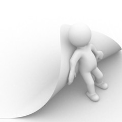 3d human try to turn the page