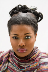 Face of a beautiful African American woman