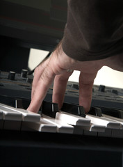 Play on the piano. White and black