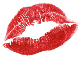 Obraz premium red lips isolated on white