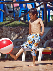 kids playing at the poolside