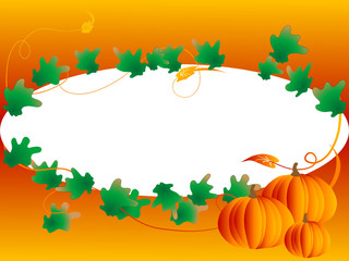 Autumn background with the pumpkins