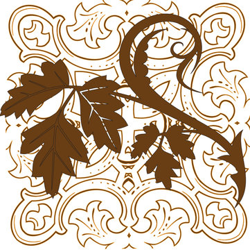 floral marron antique