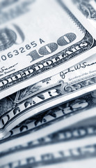 Close up of US dollars