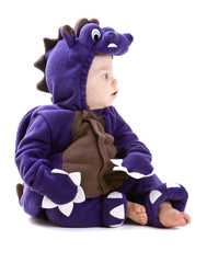 Young baby boy dressed in halloween party costume