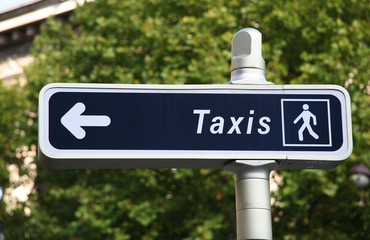Taxi sign in Paris, France
