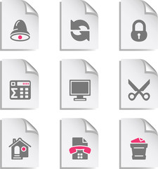 Gray document web icon, set 7