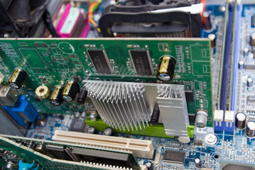 electronic circuit background Close-up