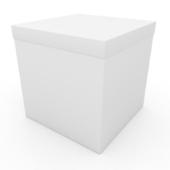 Isolated 3d blank package  box on a white background