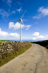 Fototapeta na wymiar A powerful wind Turbine generating clean renewable energy.