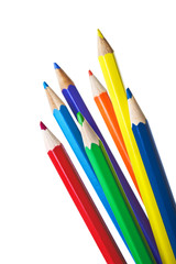 Colored pencils isolated on white