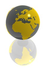 yellow gray globe