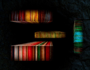 Striped Color Subjects On The Black Background