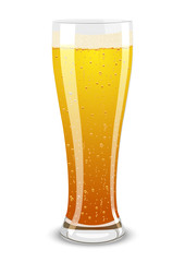 Illustration of a beer glass over white background