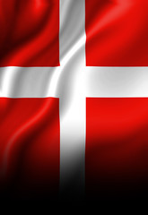 Obraz premium Danish flag waving in the wind