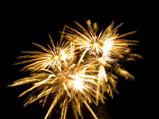 Firesorks display on black background