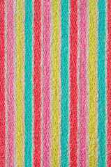 Colorful bath towel with vertical stripes