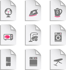 Gray document web icon, set 18