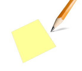 pencil and notice card