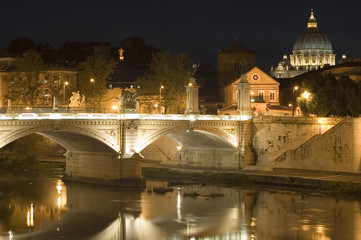 Italy Older cathedral of St. Peter and bridge