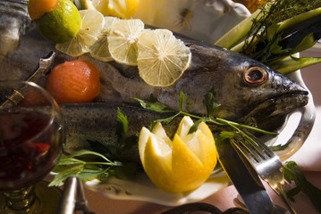 Mackerel with garnish