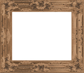 Vintage Ornate Antique Frame. Isolated Clipping Path