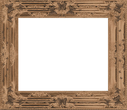 Vintage Ornate Antique Frame. Isolated Clipping Path