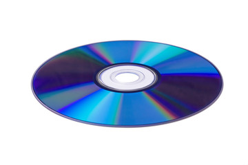 Blue DVD isolated on a white background.