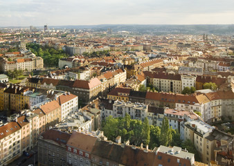 Fototapeta na wymiar Aerial view of Prague City, Czech Republic