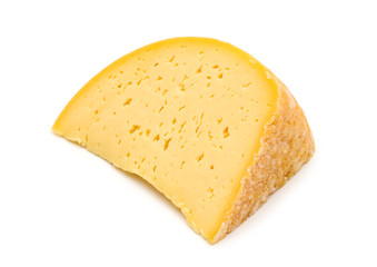 slice cheese on white background