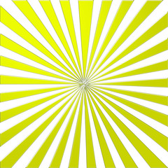 big central sunburst isolated on white