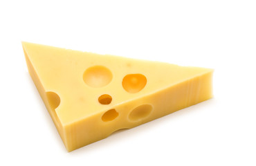 slice cheese on white background
