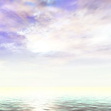 アメジスト色の空と海