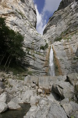 landscape in mountain with a waterfall