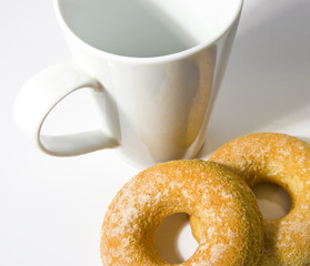 delicious donuts isolated on white.
