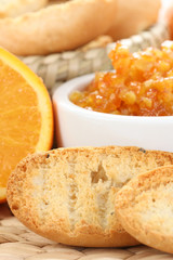delicious breakfast - hot toast and orange jam