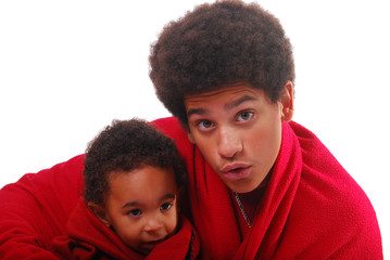 Obraz premium A multi-racial baby boy and his brother