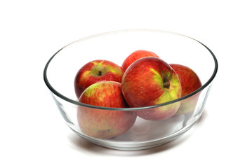 A picture of several fresh apples - red and green