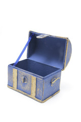 Wooden Treasure Chest on White Background