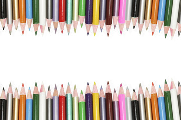 Rows of Color Pencils with Copy Space